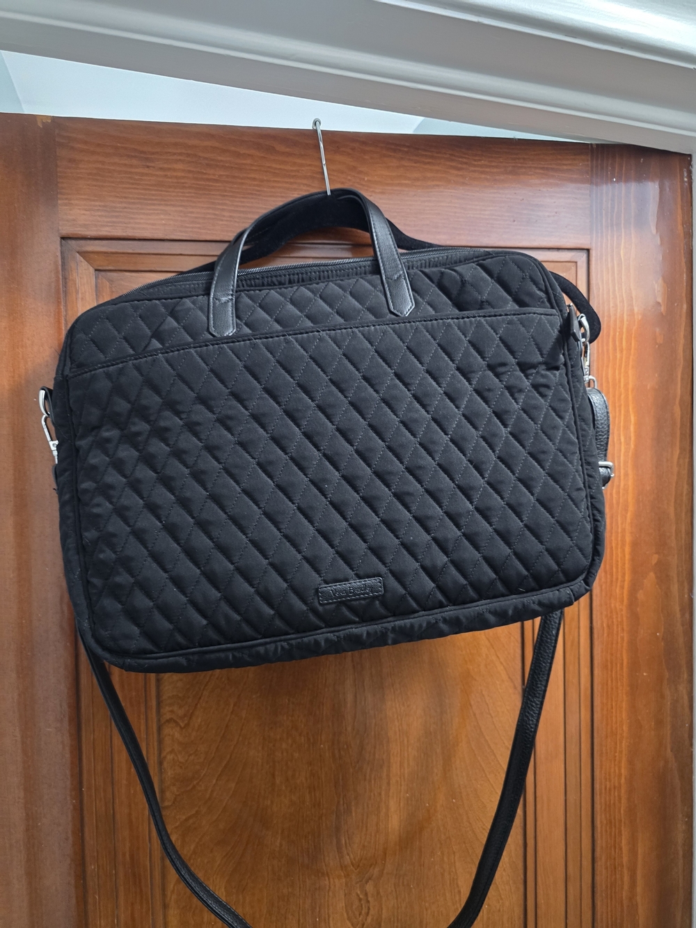 VERA BRADLEY LAPTOP Black Tote Bag with Colorful Polka Dot Lining